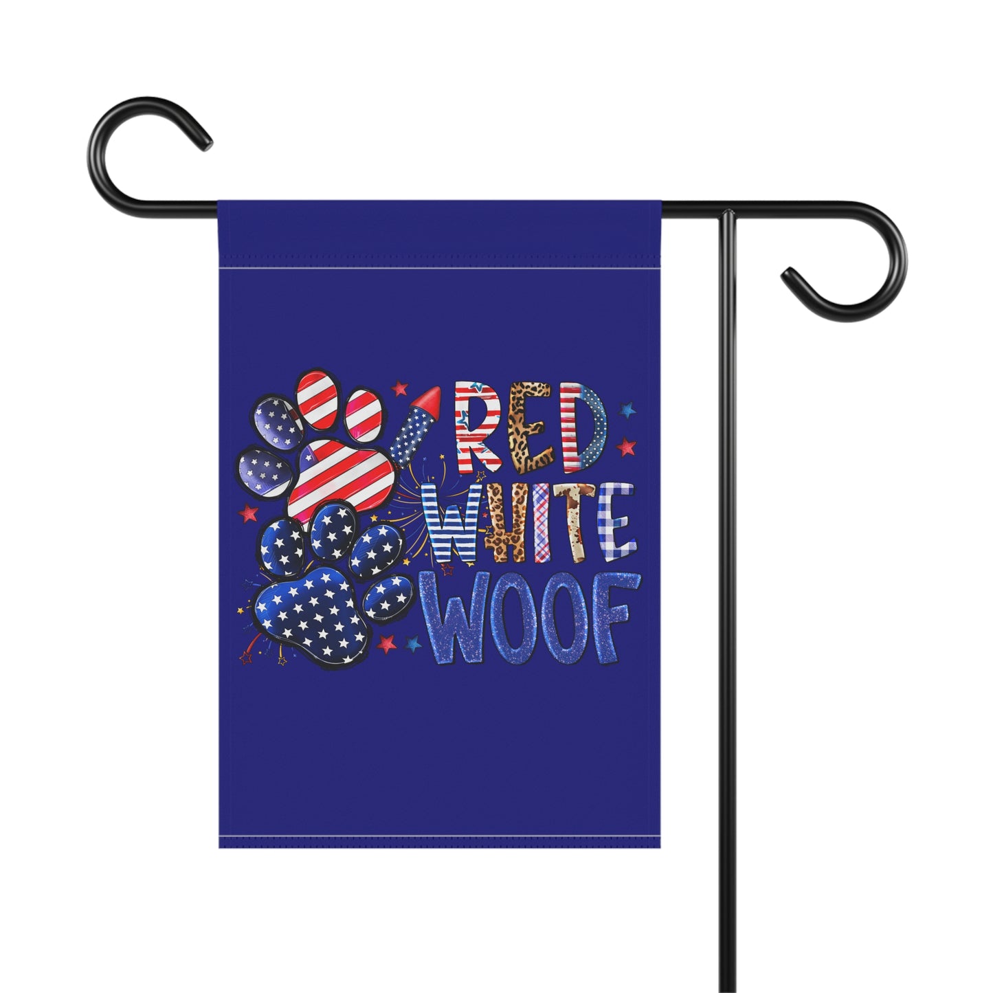 Red White and Woof NAVY Garden & House Banner, 2 sizes , 2 styles