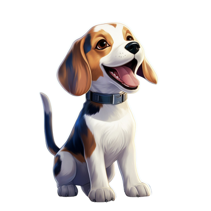 Beagle Detective Dog Sticker: Showcasing a beagle wearing a detective hat and magnifying glass, this dog sticker is both charming and whimsical. It’s excellent for adding a fun element to book covers or personal journals, appealing to mystery lovers and dog enthusiasts alike.