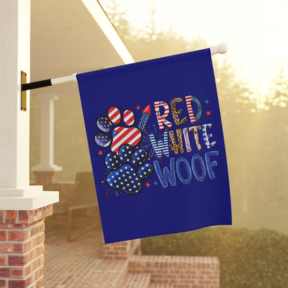 Red White and Woof NAVY Garden & House Banner, 2 sizes , 2 styles